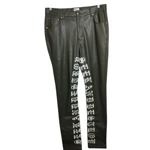 M929)EPTM Perfect Example Seek & Destroy Green Embroidery Faux Leather Stack 34